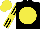 Silk - Black, yellow disc, black chevron, black sleeve, yellow armlets, stripes cap