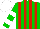 Silk - Green, red stripes , green sleeves, two white hoops, white cap