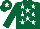 Silk - Dark green, white stars, dark green sleeves, white star on cap