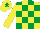 Silk - Yellow & emerald green check, yellow sleeves, emerald green star on cap