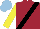 Silk - Maroon,black sash,yellow sleeves, light blue cap