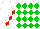 Silk - white, green diamonds, red diamonds on sleeves, white cap
