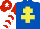 Silk - Royal blue, yellow cross of lorraine, red sleeves, white chevrons, red cap, white star