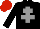 Silk - black, grey cross of lorraine, red cap