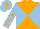 Silk - Orange, light blue diablo, light blue sleeves with orange stars, light blue cap with orange star