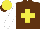 Silk - Brown, yellow cross, white sleeve, yellow cap, brown peak