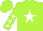 Silk - Lime green, white star, white stars on sleeves, lime green cap