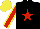 Silk - Black, red star, red sleeves, yellow seams, yellow cap