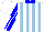 Silk - White, light blue stripes, blue and white stripes sleeves, white and blue quarters cap, blue collar