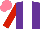 Silk - Purple,white stripe,red sleeves, salmon cap