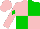 Silk - Pink and green quarters,green diamond on pink sleeves,pink cap