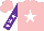 Silk - Pink, white star, purple sleeve, white stars