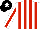Silk - White, red stripes, white sleeves, red stripe, black cap, white star