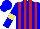 Silk - Blue, red stripes, yellow armlet