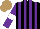 Silk - Black, purple stripes,purple sleeves, white armlets, light brown cap