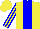 Silk - Yellow, blue panel, blue stripes on sleeves, yellow cap