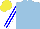 Silk - light blue, blue sleeves, white stripes, yellow cap