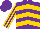 Silk - Purple, gold chevrons, gold stripes sleeves, purple cap