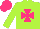 Silk - lime green, hot pink maltese cross and cap
