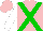 Silk - pink, green cross belts, white sleeves