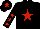 Silk - Black,red star,black sleeves,red stars,black cap,red star