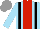 Silk - Sky blue, black braces, red stripe, grey cap