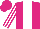 Silk - Cerise, white stripe, white sleeves with cerise stripes and cerise cap