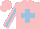 Silk - Pink, light blue cross, stripe sleeves, pink cap