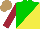 Silk - Green, yellow diagonal halves, maroon sleeves, light brown cap