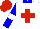 Silk - White,red cross, blue sleeves, white armlets, red cap, blue collar
