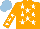 Silk - Orange, white stars, orange sleeves, white stars, light blue cap