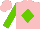 Silk - Pink, light green diamond, light green sleeves, pink cap