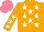 Silk - Orange, white stars, orange sleeves, white stars, salmon cap