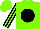 Silk - Neon green, white dollar sign on black ball, black stripes on sleeves