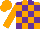 Silk - Orange and purple blocks, orange sleeves, orange cap