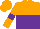 Silk - Orange and purple halved horizontally, purple armlets on orange sleeves