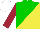 Silk - Green, yellow diagonal halves, maroon sleeves, white cap