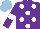 Silk - Purple,white spots,purple sleeves,white armbands, light blue cap