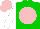 Silk - Green, pink disc, white sleeves, pink cap