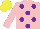 Silk - Pink, purple spots, yellow cap