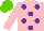 Silk - Pink, purple spots, light green cap