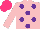Silk - Pink, purple spots, hot pink cap