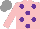 Silk - Pink, purple spots, grey cap