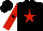 Silk - Black, red star, black star on red sleeves, black cap