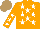 Silk - Orange, white stars, orange sleeves, white stars, light brown cap