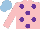 Silk - Pink, purple spots, light blue cap