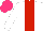 Silk - White,red stripe, hot pink cap