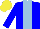 Silk - Blue, light blue stripe, yellow cap