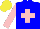 Silk - Blue, pink cross, sleeves, yellow cap