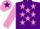 Silk - Purple, Mauve stars and sleeves, Mauve cap, Purple star